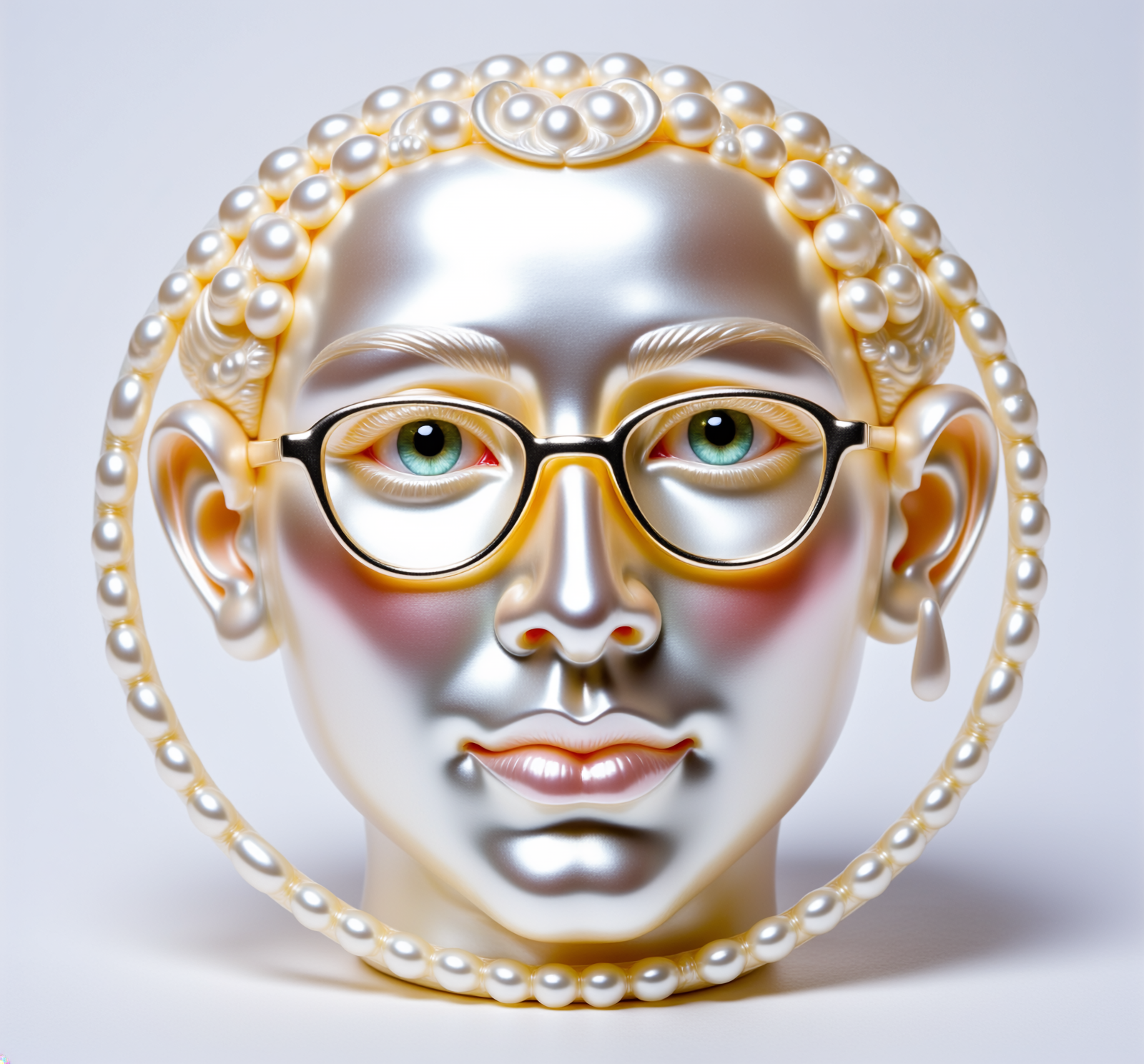 Firefly_cut and polished mother of pearl sculpture of THE FACE, with glasses, cau 634131